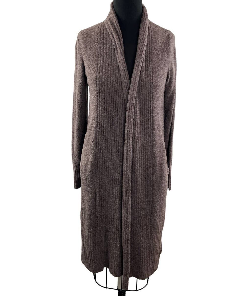 Barefoot Dreams ASH Brown XS Catalina Long Knit Cardigan Open Front NEW